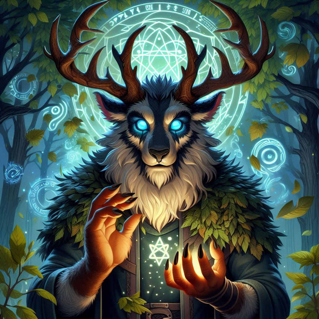 Hombre ciervo mágico Hombre bestia mágico. AI Generated, Ezequiel Colmenero-Acevedo